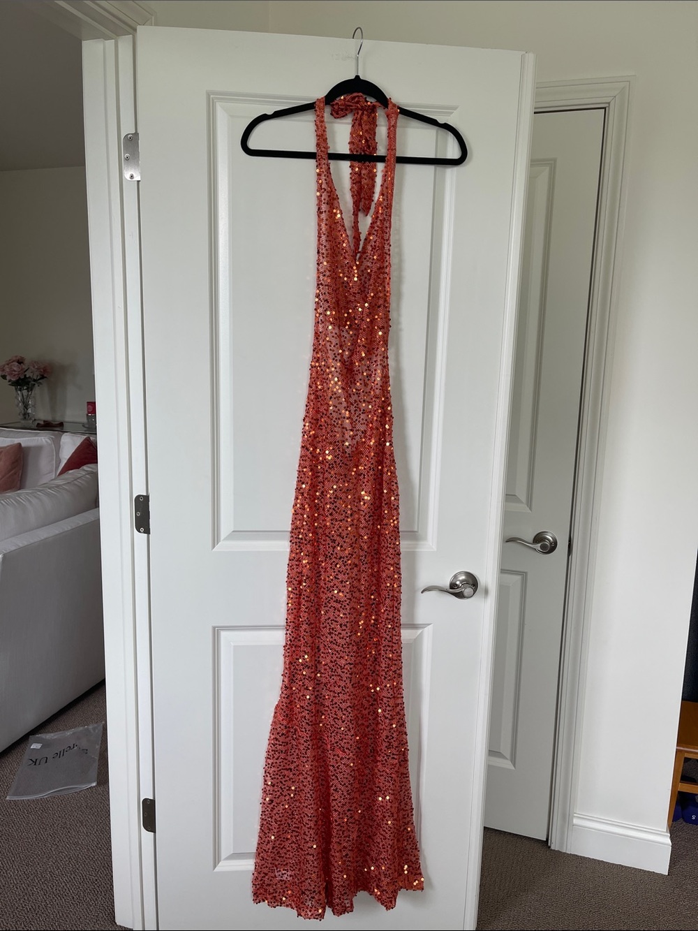 Sorelle UK SYDNEY SEQUIN DRESS in Copper Orange NWT